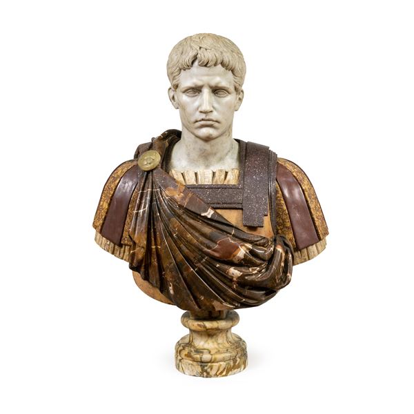 Polychrome marble bust  (Rome, mid-20th century)  - Auction Old Master Paintings, Furniture, Sculpture and Works of Art - Colasanti Casa d'Aste