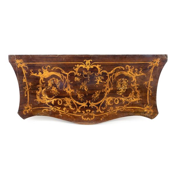 Inlaid wooden commode top