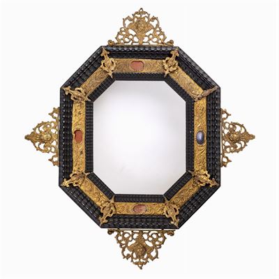 Cornice Ottagonale in Legno e Bronzo