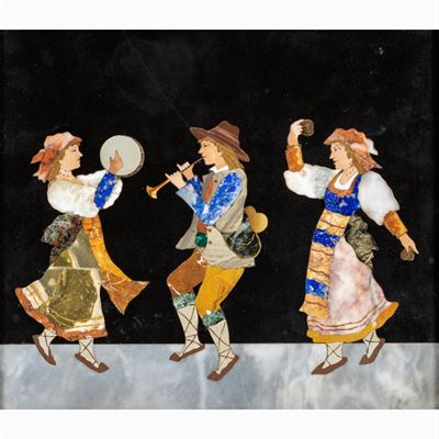 Placca in Pietre Dure e Marmi Policromi