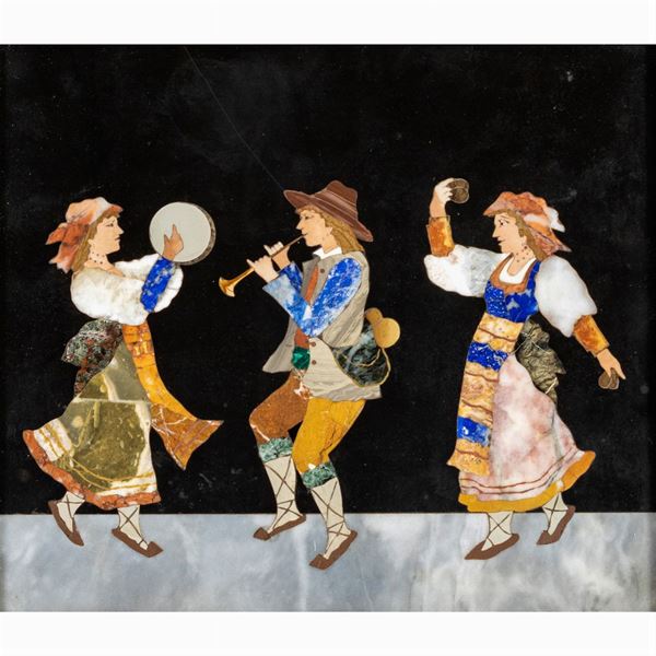 Placca in pietre dure e marmi policromi