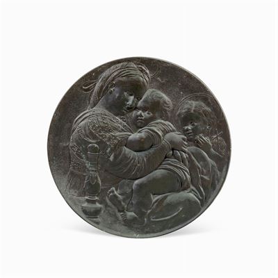 Placca Circolare in Bronzo Brunito