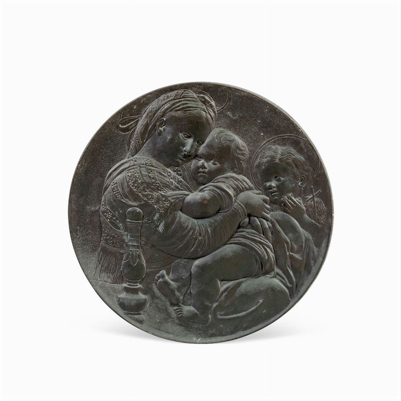 Placca Circolare in Bronzo Brunito