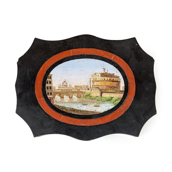 Marble and micromosaic Paperweight  (Rome, 19th century)  - Auction Old Master Paintings, Furniture, Sculpture and Works of Art - Colasanti Casa d'Aste