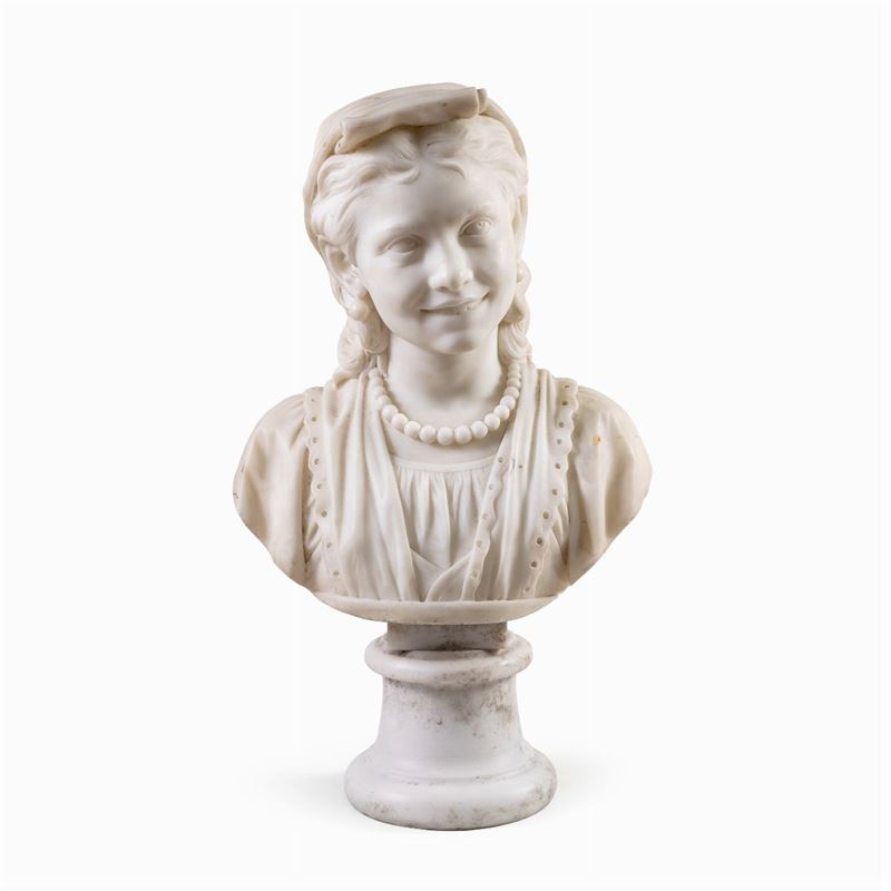 Busto Ritratto in Marmo Bianco Statuario