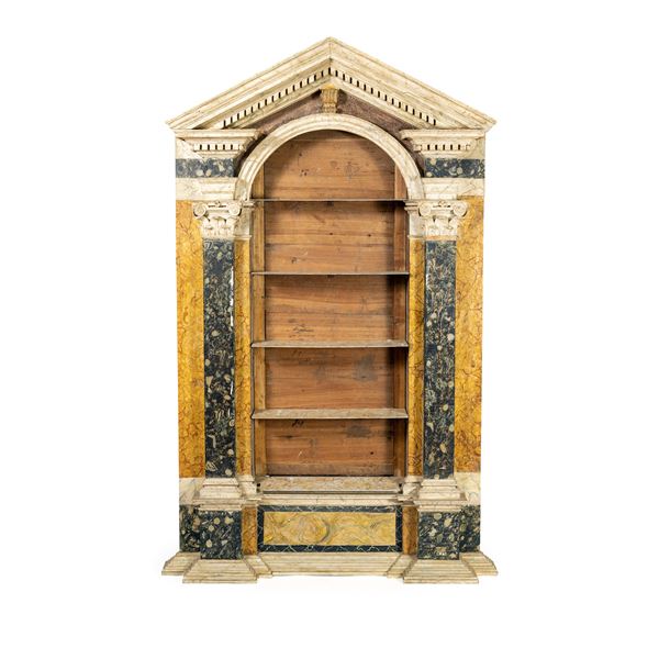 Lacquered wood aedicule  (Italy, 18th century)  - Auction Old Master Paintings, Furniture, Sculpture and Works of Art - Colasanti Casa d'Aste