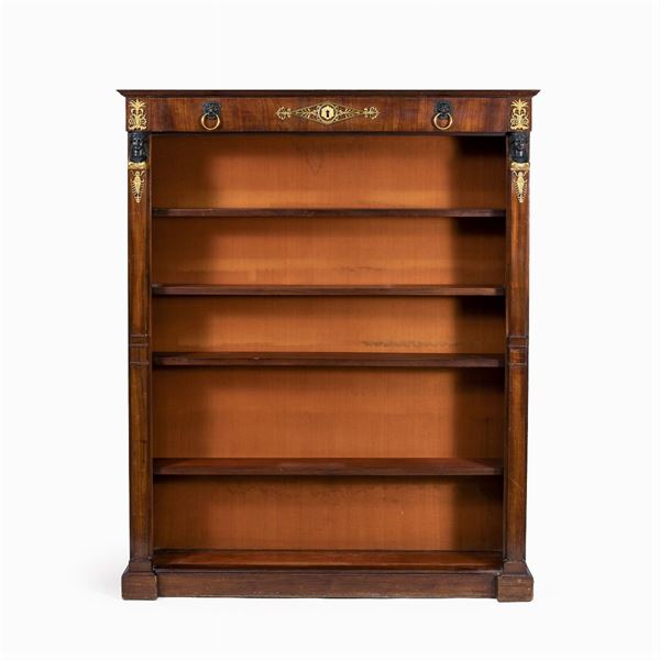Libreria in stile Impero in mogano
