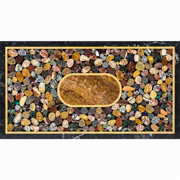 Rectangular top in polychrome marble  (20th century)  - Auction Old Master Paintings, Furniture, Sculpture and Works of Art - Colasanti Casa d'Aste