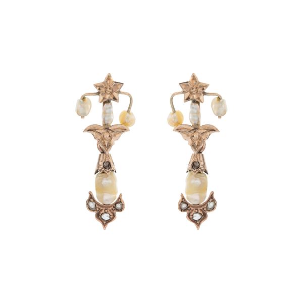 Two pairs of Bourbon earrings  (late 19th century)  - Auction Timed Auction Web Only - Colasanti Casa d'Aste