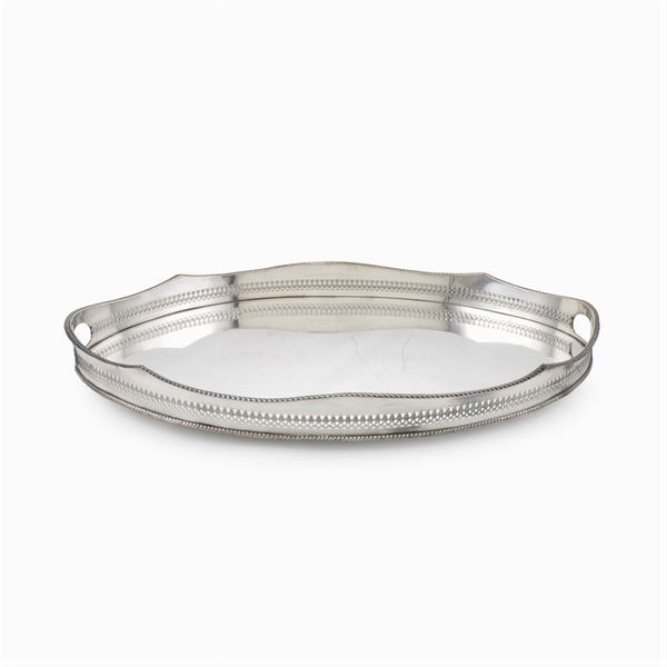 Silvered metal tray