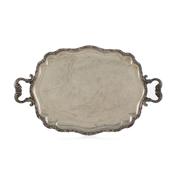 Silver tray with two handles  (Italy, 20th century)  - Auction Fine Silver and the Art of the Table - Colasanti Casa d'Aste