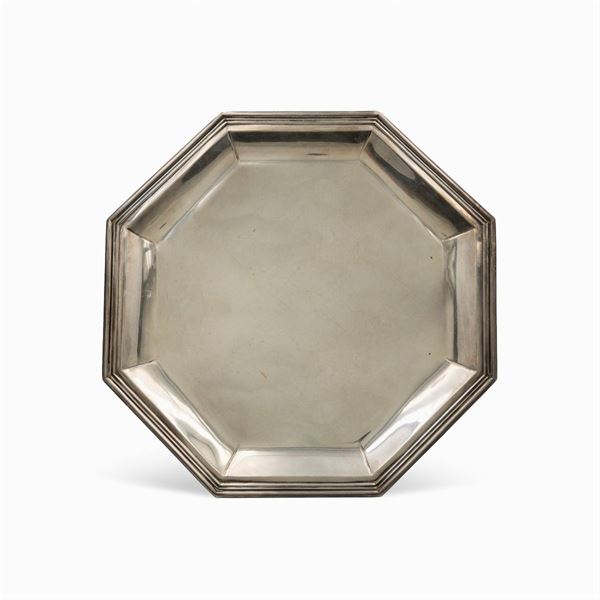 Vassoio ottagonale in argento