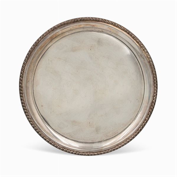 Circular silver tray