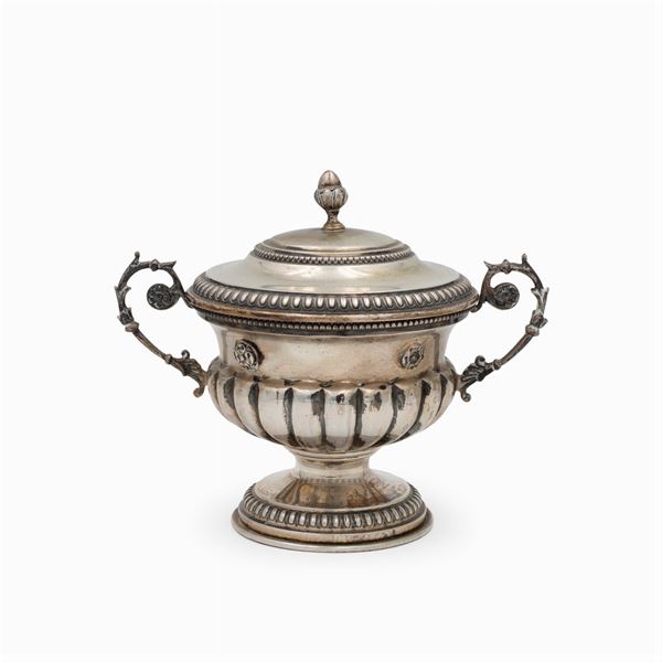 Silver sugar bowl