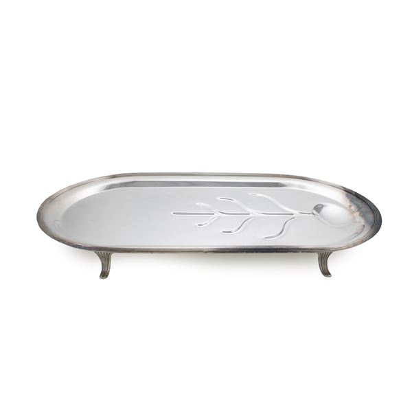 Silvered metal roast tray  (Italy, 20th century)  - Auction Fine Silver and the Art of the Table - Colasanti Casa d'Aste