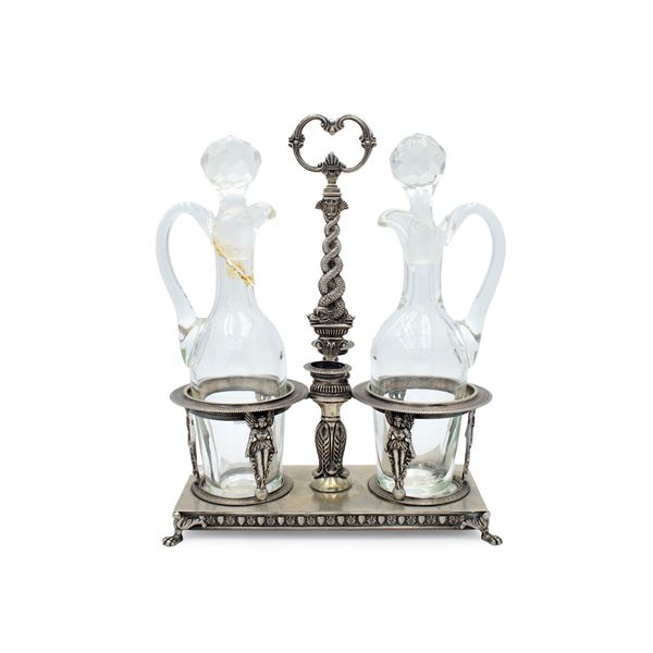 Silver and crystal cruet  (Italy, 20th century)  - Auction Fine Silver and the Art of the Table - Colasanti Casa d'Aste