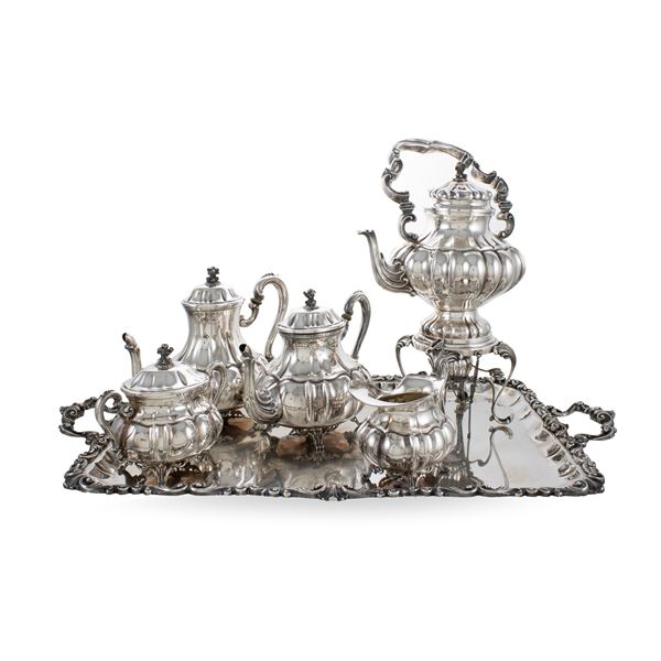 Silver tea and coffee service (6)  (Italy, 20th century)  - Auction Fine Silver and the Art of the Table - Colasanti Casa d'Aste