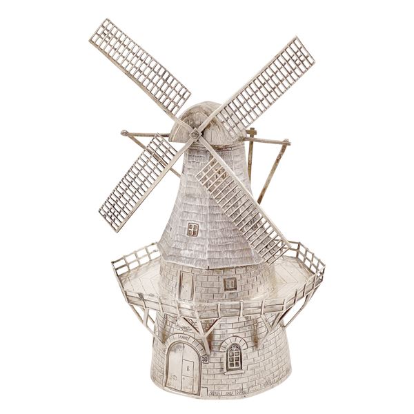 Modello di mulino a vento in argento  (Olanda, XIX Sec.)  - Asta Argenti e l'Arte della Tavola - Colasanti Casa d'Aste