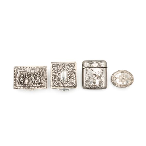 Group of silver boxes (4)  (19th - 20th century)  - Auction Fine Silver and the Art of the Table - Colasanti Casa d'Aste