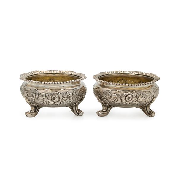 Pair of silver salt cellars  (London, 1810)  - Auction Fine Silver and the Art of the Table - Colasanti Casa d'Aste