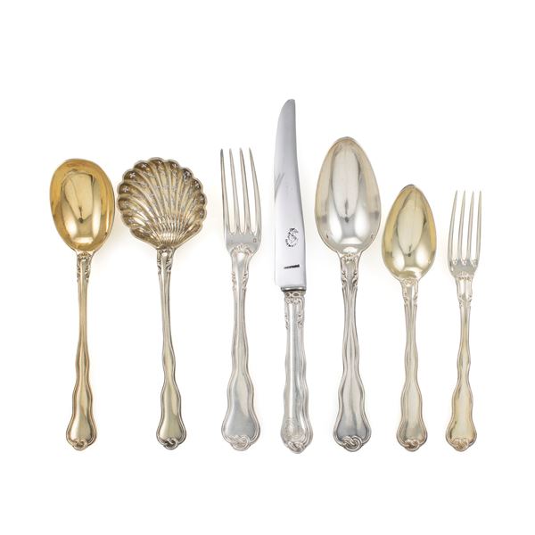 Silver cutlery service (50)  (France, 19th century)  - Auction Fine Silver and the Art of the Table - Colasanti Casa d'Aste
