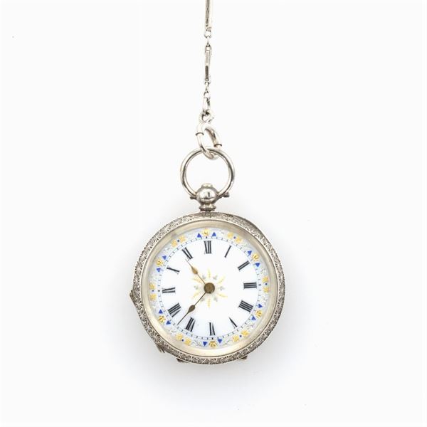 Orologio da tasca in argento doppia cassa