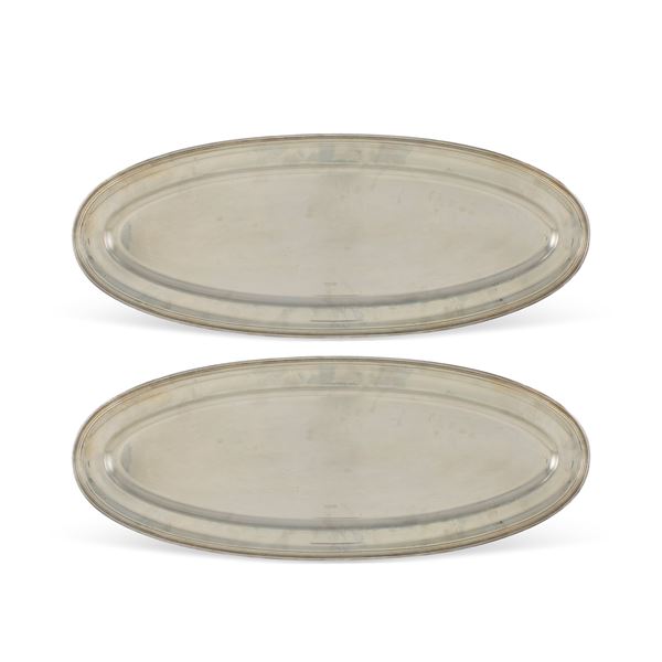 Sambonet, pair of serving trays  (Italy, 20th century)  - Auction Fine Silver and the Art of the Table - Colasanti Casa d'Aste