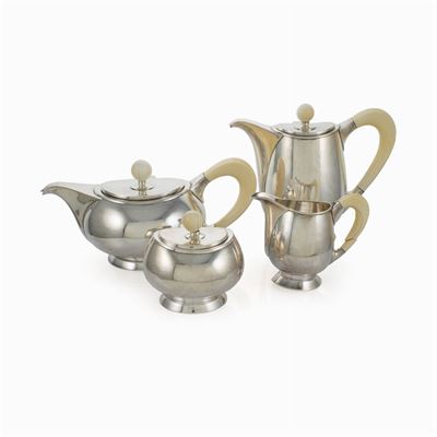 Servizio da The e Caffè in Argento e Osso (4)