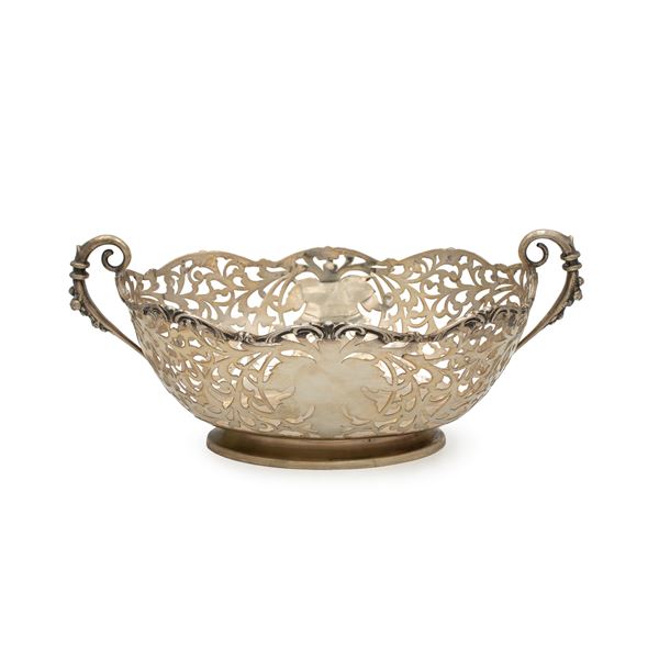 Silver Centerpiece basket  (Italy, 20th century)  - Auction Fine Silver and the Art of the Table - Colasanti Casa d'Aste