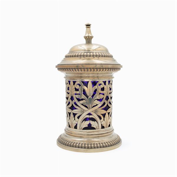 Box in silver and opaline glass  (Italy, 20th century)  - Auction Fine Silver and the Art of the Table - Colasanti Casa d'Aste