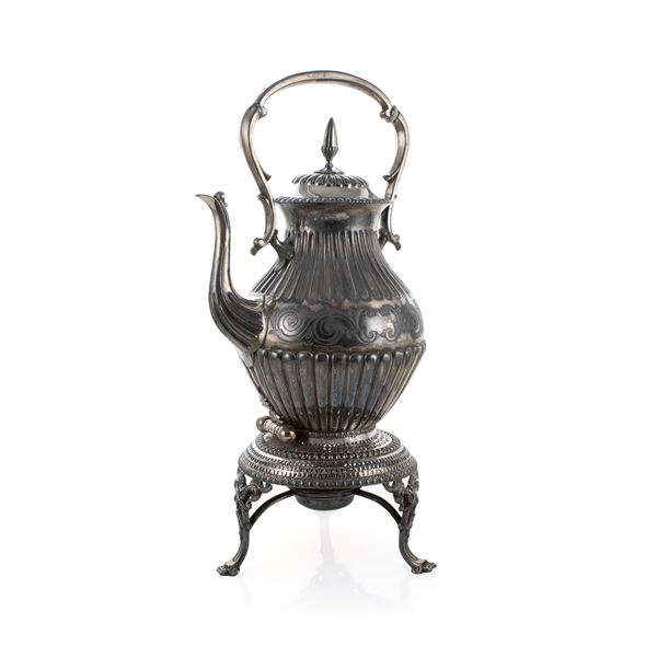 Silvered metal samovar  (20th century)  - Auction Fine Silver and the Art of the Table - Colasanti Casa d'Aste