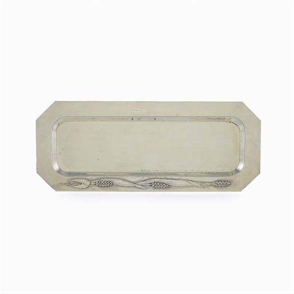 Octagonal silver tray