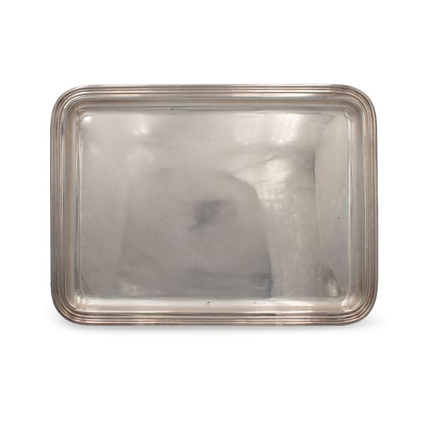 Rectangular silver tray  (Italy, 20th century)  - Auction Fine Silver and the Art of the Table - Colasanti Casa d'Aste