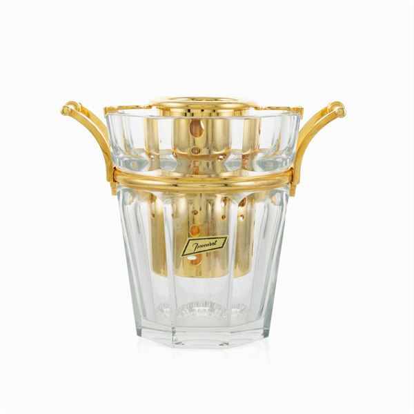Baccarat, secchiello champagne in cristallo trasparente