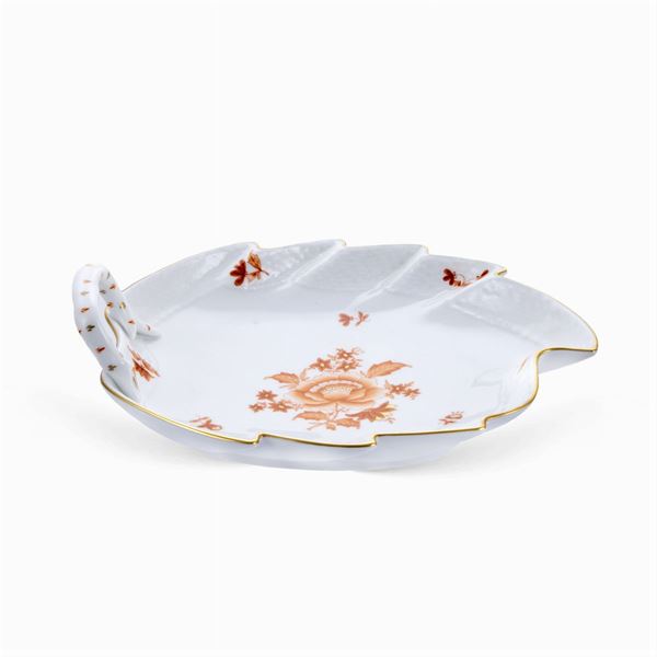 Herend, porcelain leaf