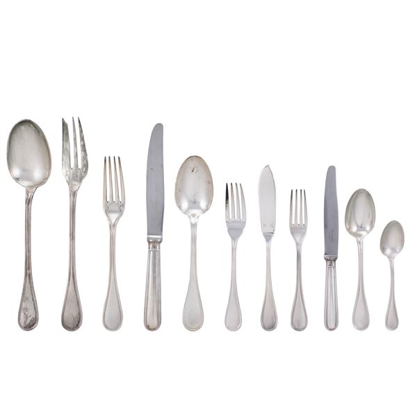 Christofle, silvered metal cutlery set (148)  (France, 20th century)  - Auction Fine Silver and the Art of the Table - Colasanti Casa d'Aste