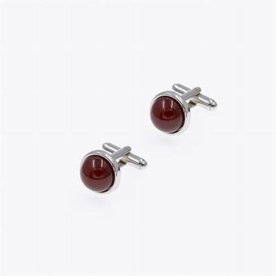 Gemelli in Argento con Corniola Taglio Cabochon