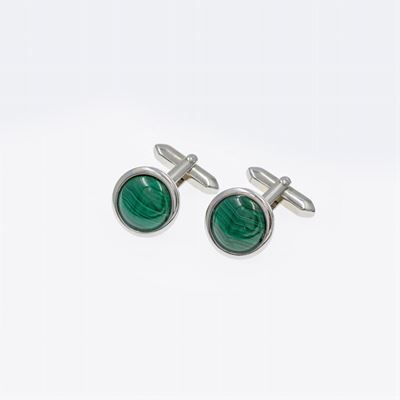 Gemelli in Argento con Malachite
