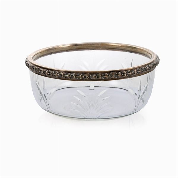 Glass and silver bowl