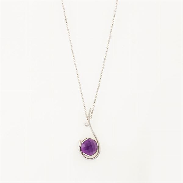 Collana in argento dorato e ametista