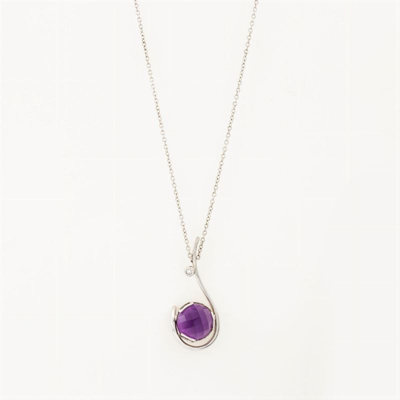 Collana in Argento Dorato e Ametista