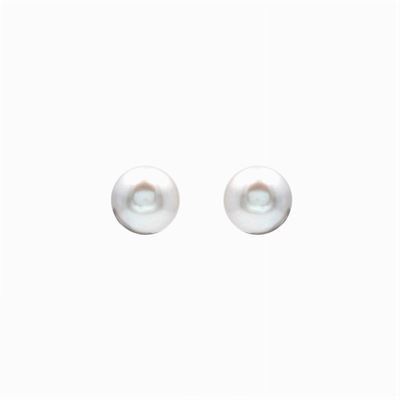 Orecchini a Lobo in Oro Bianco 18kt e Perle Coltivate di Acqua Dolce