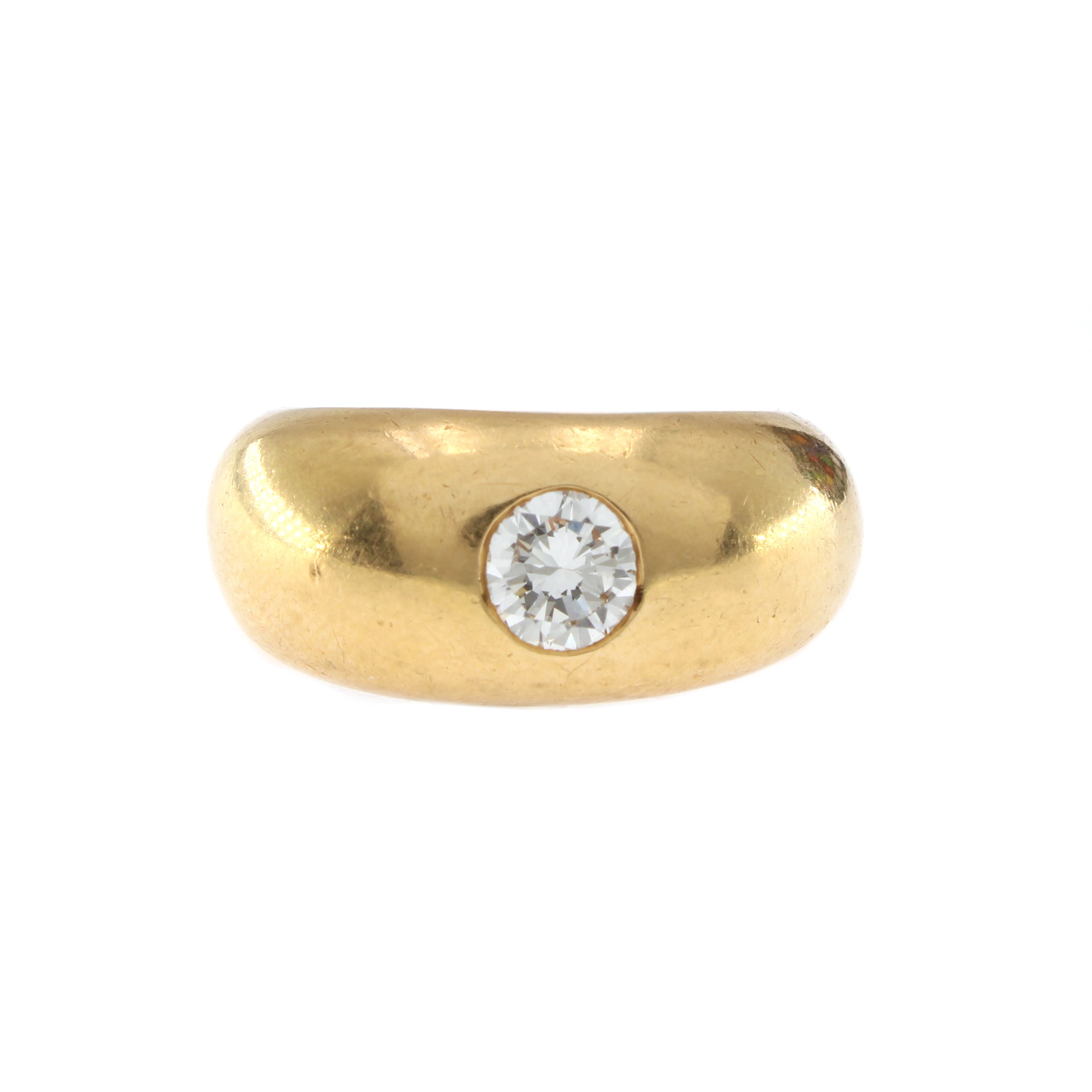 Antico anello in oro giallo 18kt con diamante