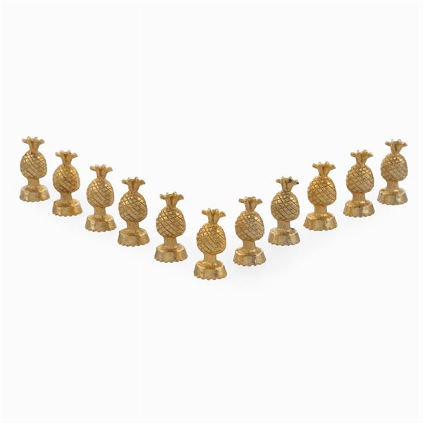 Set di segnaposto in metallo dorato (11)