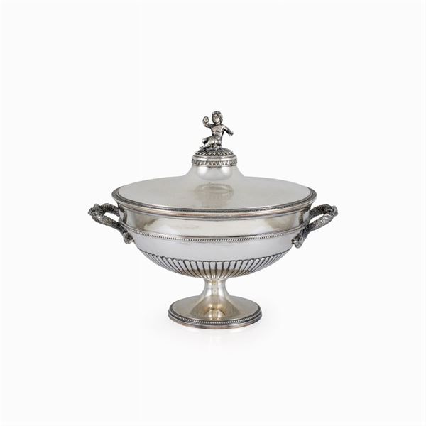 Silver soup tureen