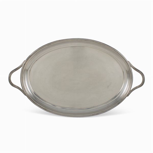 Bulgari, two-handled silver tray