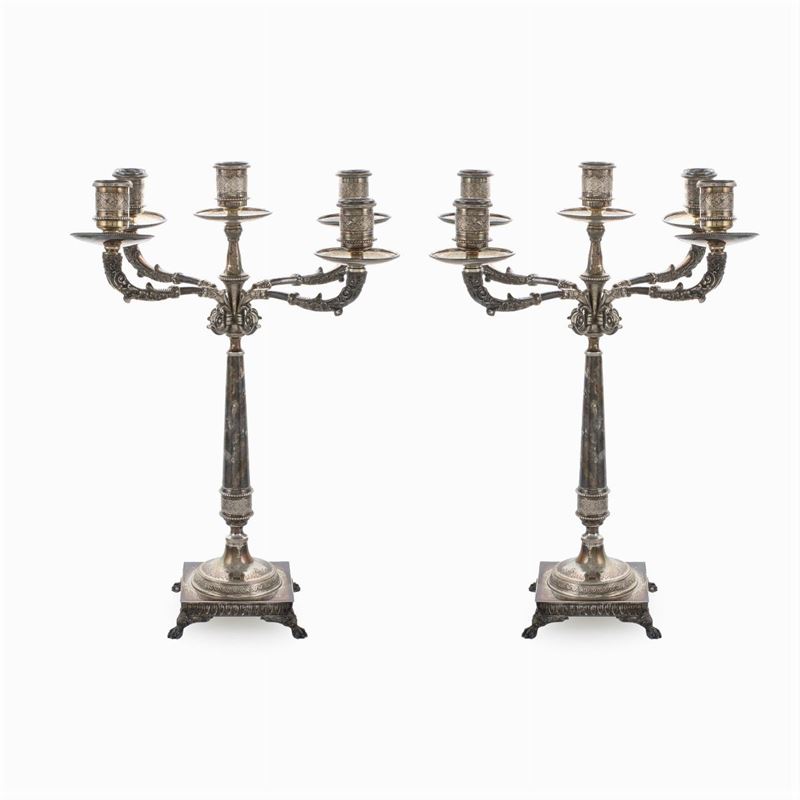 Coppia di Candelabri in Argento