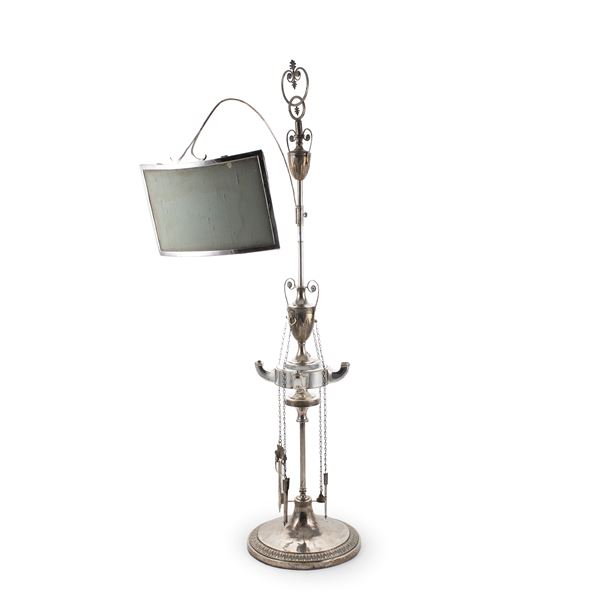Large silver lamp
