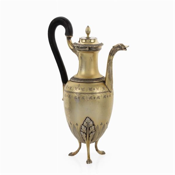 Caffettiera egoiste in argento vermeil