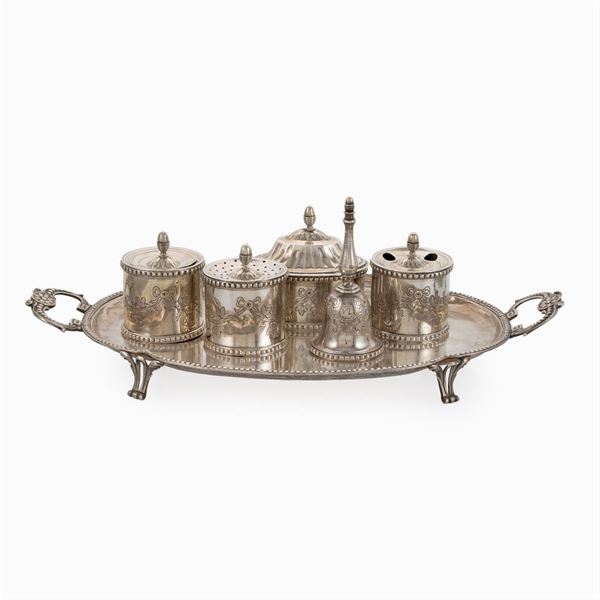 Important  silver bureau desk service